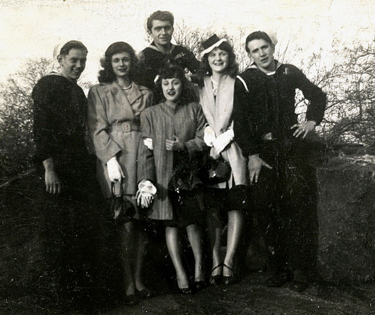 Bob (back middle) with friends