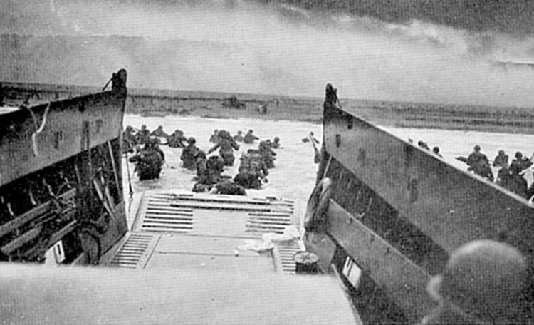 Infantry storming a beach