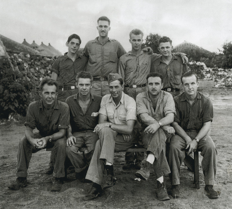 Reggie, front row, second from right, South Pacific