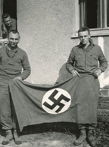 Nazi flag captured by 97th Infantry (Del not in photo)