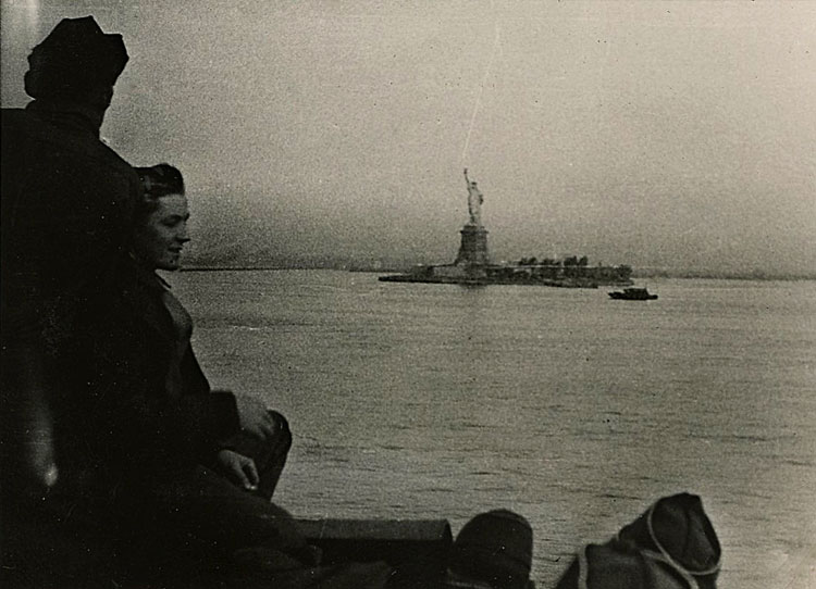 View of the Statue of Liberty upon return from Europe, June 24, 1945