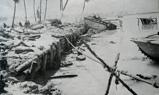 Seawall after Tarawa invasion