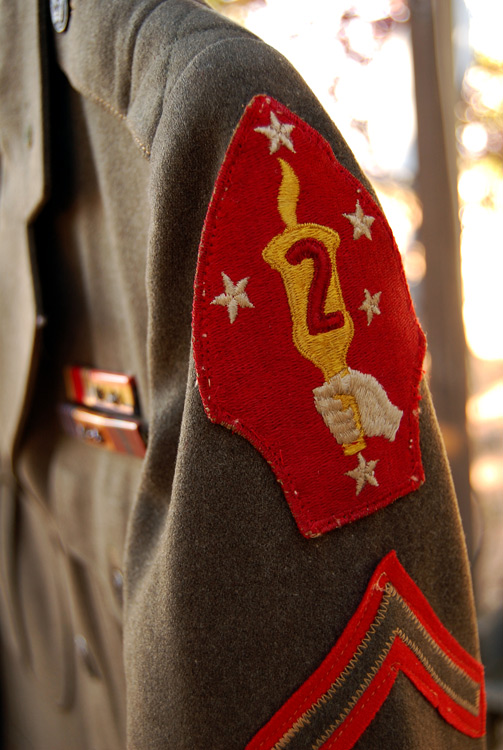 2nd Marine Division Patch on his uniform