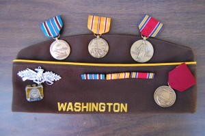 Red’s VFW hat and some of his medals