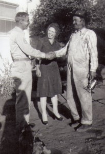 Mel with his mom and dad before going overseas 