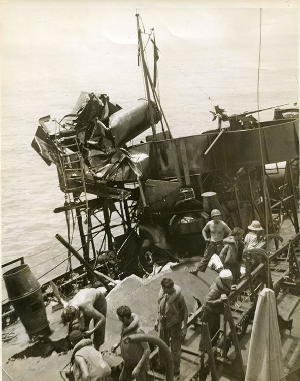 Montgomery crew members assess damage