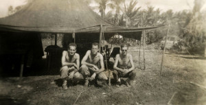 Sam Garber, Walt at center and Sgt. Maloney, Philippines 1944