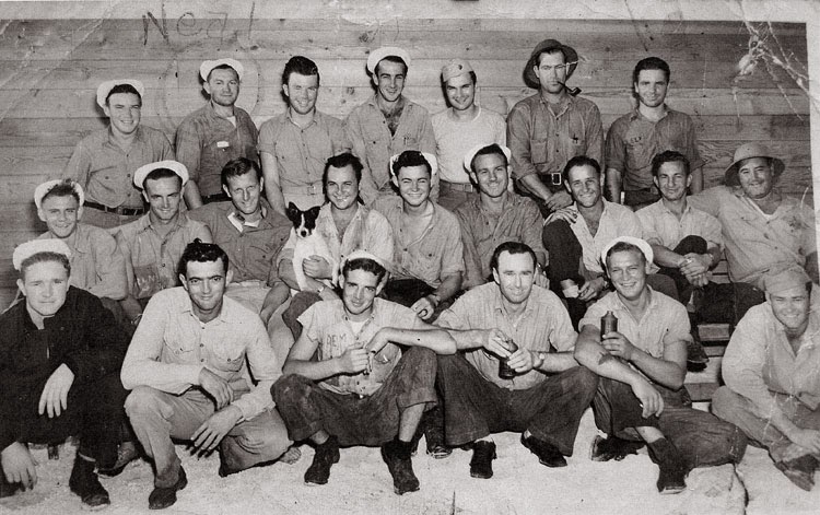 Neal on Midway in 1944 (back row, second from left)
